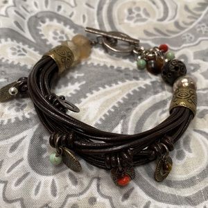 Silpada Leather Bracelet with Charms